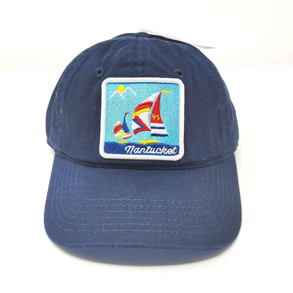 New Vintage Nantucket Hat Sailboat Embroidered 1995 Navy Blue Gear For Sports